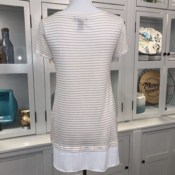 WHBM 100% Modal Short Sleeve Striped Tunic - Picture 4 of 7